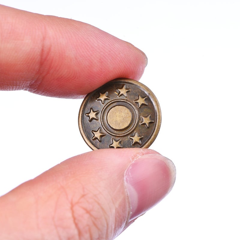 Hestya 40 Sets Jeans Buttons Metal Snap Buttons Replacement Kit with Rivets and Plastic Storage Box (Bronze) - Image 4